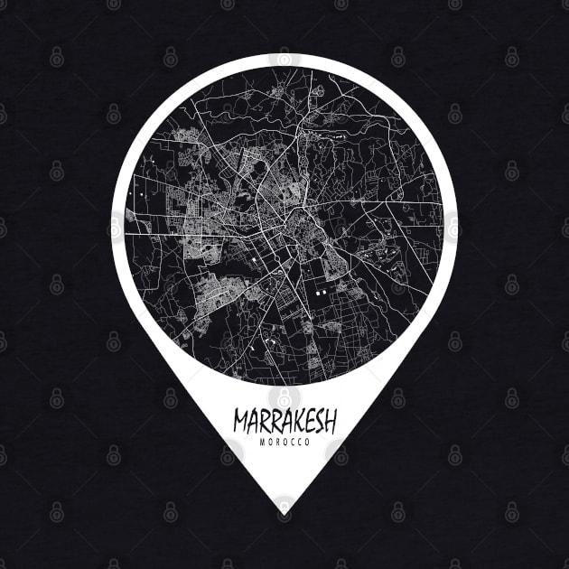 Marrakesh, Morocco City Map - Travel Pin by deMAP Studio